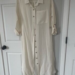 Torrid Ivory Button-Down Maxi Shirt